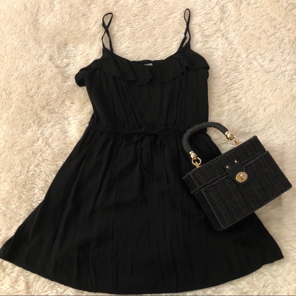 Black Ruffle Top Dress